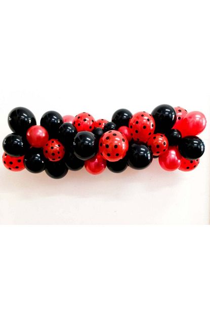 Cemrek Sus Parti Kirmizi Siyah Balon Zinciri 100 Adet Balon Trendyol