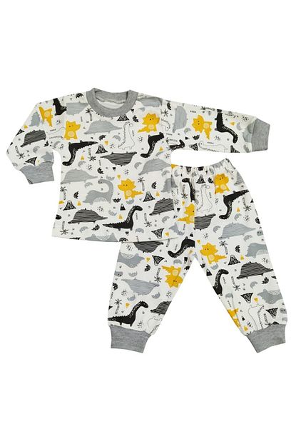Karyel Dinozorlu Erkek Bebek Pijama Takimi 2 Li Gri Trendyol
