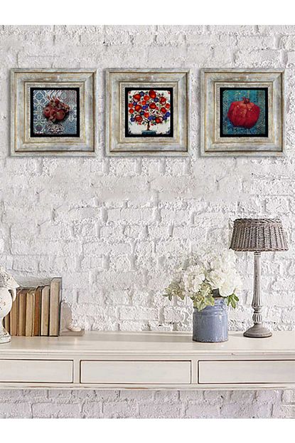 Oscar Stone Decor Cerceveli Tas Duvar Dekoru Tablo Pano 3 Lu 20 X 20 Cm Trendyol