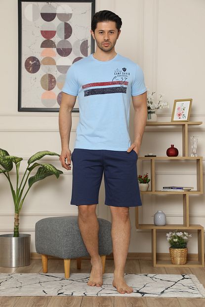 Arcan Erkek Kisa Kol Sortlu Baskili Pijama Takimi Trendyol