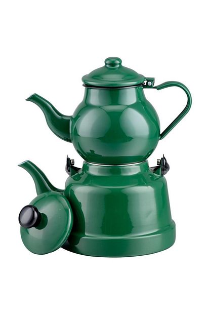 Evimtatlievim Nostaljik Yesil Emaye Caydanlik Takimi 2 5 1 1l Trendyol