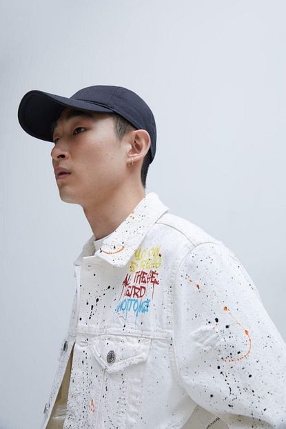 Bpm Extreme Denim Jacket Baskili Beyaz Erkek Kot Ceket Trendyol