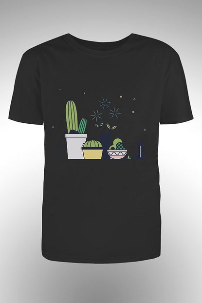 By Okat Erkek Kaktus Baskili T Shirt Trendyol