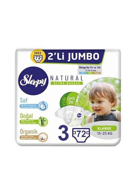 Sleepy Leepy Natural Kulotlu Bebek Bezi Ikili Paket 3 Numara 34x2 68 Adet Trendyol