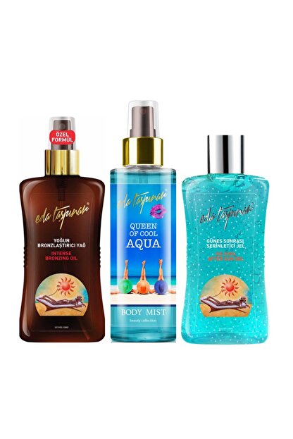 Eda Taspinar Yogun Bronzlastirici Yag 200 Ml Gunes Son Serinletici 200 Ml Body Mist Aqua 200 Ml Trendyol