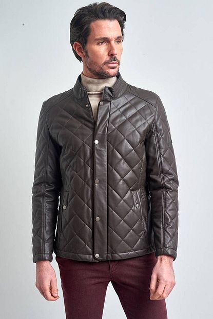 Pierre Cardin Erkek Kahverengi Kapitone Casual Suni Ceket Trendyol