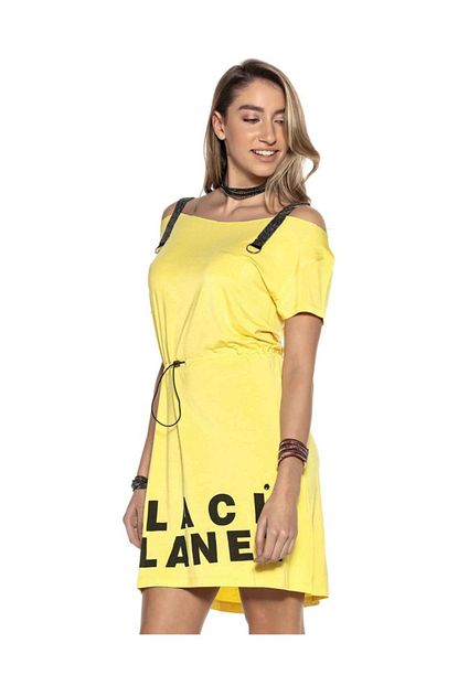 Cipo Baxx Wt273 Tasli Askili Yazlik Mini Sari Elbise Trendyol