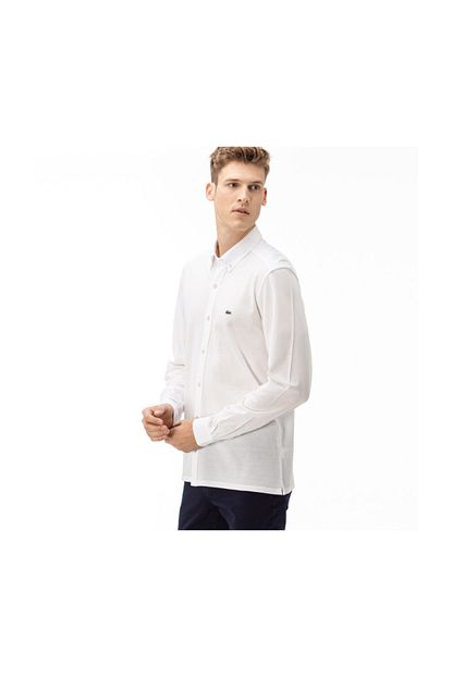 Lacoste Erkek Slim Fit Beyaz Gomlek Ch5843 Trendyol