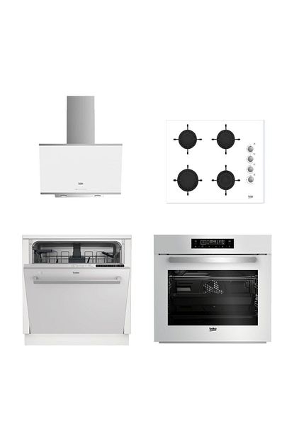 Beko 4 Lu Beyaz Cam Ankastre Set Afd 14400 Bs Yocg 64135 Db Ade 63640b Bma 6312 Bc Trendyol