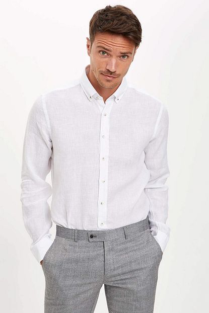 Defacto Erkek Beyaz Basic Modern Fit Gomlek N5833az 20sm Wt34 Trendyol