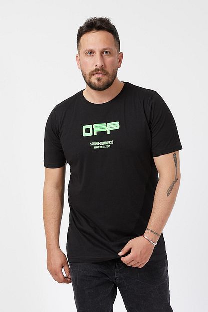 Superbluemexico Erkek Siyah On Arka Baski Off White Tshirt Trendyol