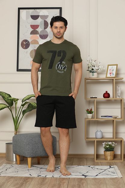 Arcan Erkek Sortlu Kisa Kollu Baskili Pijama Takimi Trendyol