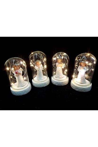 Hediesshop 3 Boyutlu Melek Temali Isikli Fanus Ve Biblo Kucuk