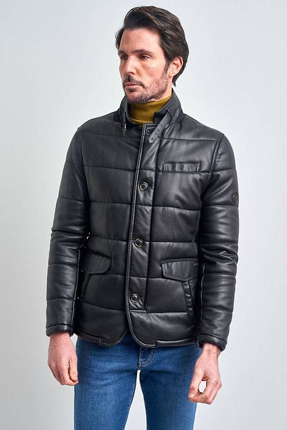 Pierre Cardin Erkek Siyah Sisme Suni Deri Mont Trendyol