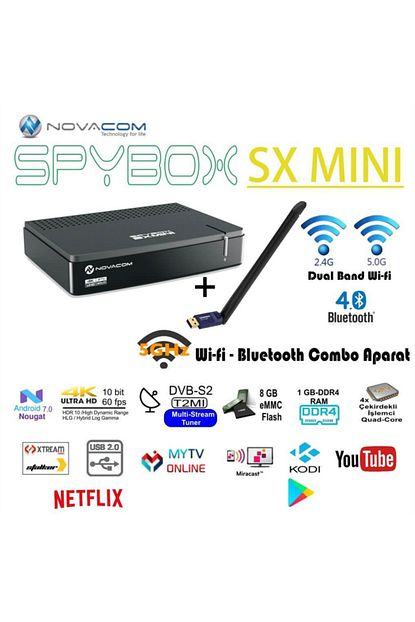 https www trendyol com spybox novacom spybox sx mini android 4k uydu alicisi ve dual band 5 ghz wifi bluetooth aparat p 41802595