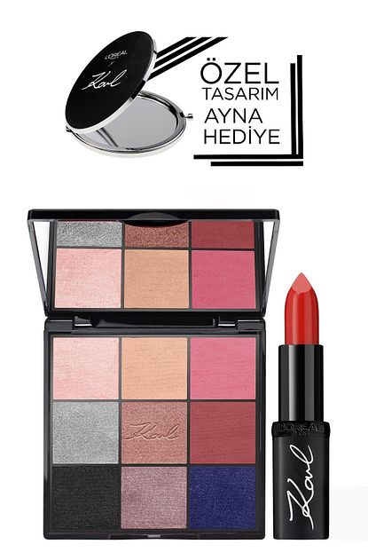 L Oreal Paris Karl Lagerfeld X L Oreal Paris Provokative Kirmizi Ruj Far Paleti 2 Li Ozel Set Trendyol