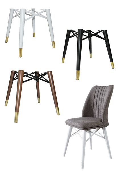 tetraks retro sandalye ayak 40cm 1 sandalye ayak takimi 4 adet siyah altin cift renk boyali urun fiyati yorumlari trendyol