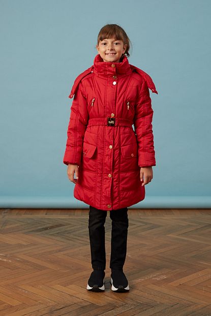 Men Anorak Kiz Cocuk Kirmizi Uzun Kemerli Anorak Sisme Mont Trendyol