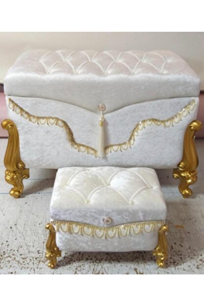 Ayhan Ceyiz Kapitone Premium 2 Li Soz Damat Nisan Ceyiz Sandigi Krem Trendyol