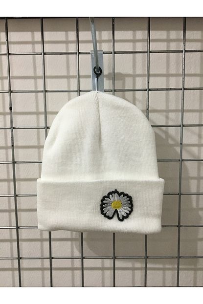 papatya logo nakis isleme beyaz standart unisex bere