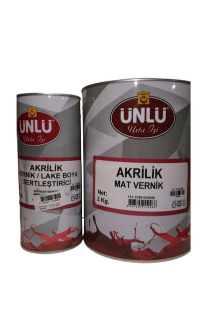 Unlu Akrilik Mat Vernik 3kg Vernik Lake Boya Sertlestirici 0 60kg Fiyati Yorumlari Trendyol