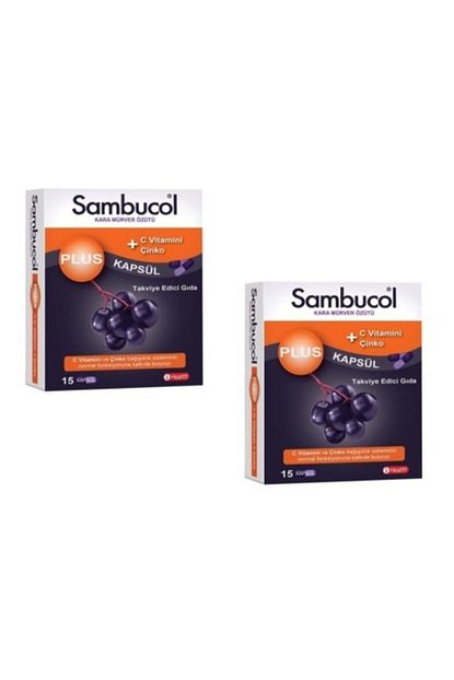 sambucol plus kara murver ozutu c vitamini cinko 15 kapsul 2 kutu fiyati yorumlari trendyol