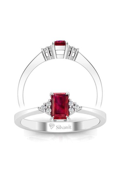 Silvanit Pirlanta 0 50 Karat Pirlantali Yakut Yuzuk Trendyol