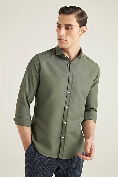 Twn Erkek Gomlek Slim Fit Haki Renk Trendyol