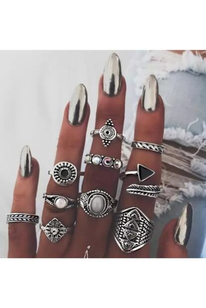 Hosbutik 10 Adet Eklem Yuzuk Seti Trendyol