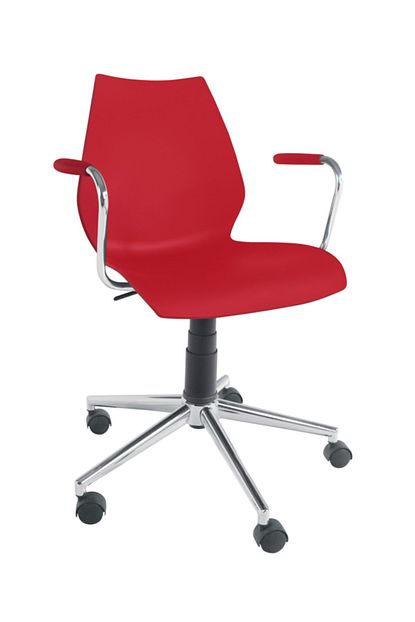 kirmizi tekerlekli calisma ofis koltugu