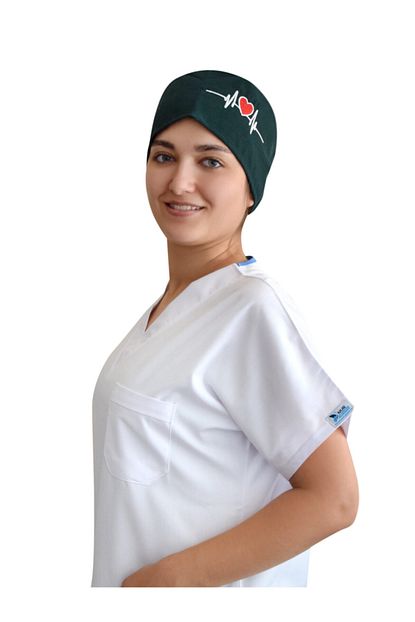 Nur Ortopedi Yesil Kalp Ritim Temali Doktor Hemsire Hastane Bonesi Trendyol