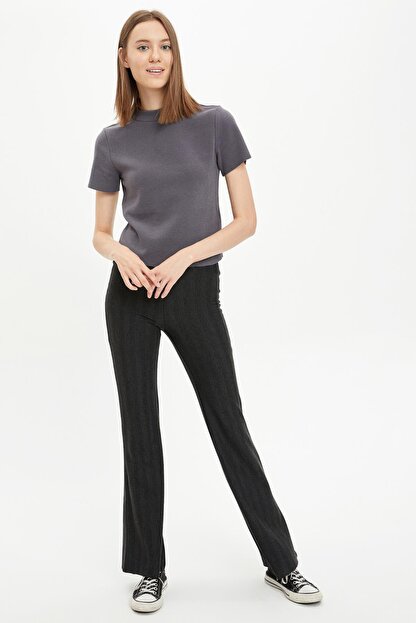 Defacto Kadin Black Red Ispanyol Paca Desenli Tayt S1141az20au Trendyol