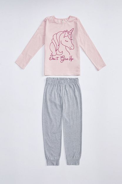 Defacto Kiz Cocuk Unicorn Baskili Pijama Takim Trendyol