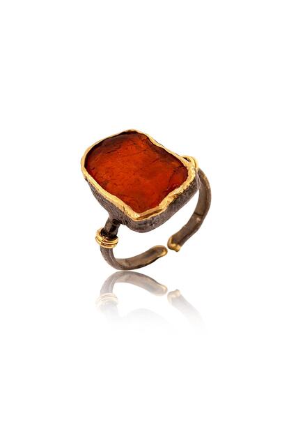 Cevahir Gold Kadin Kehribar Tasli Yuzuk Trendyol