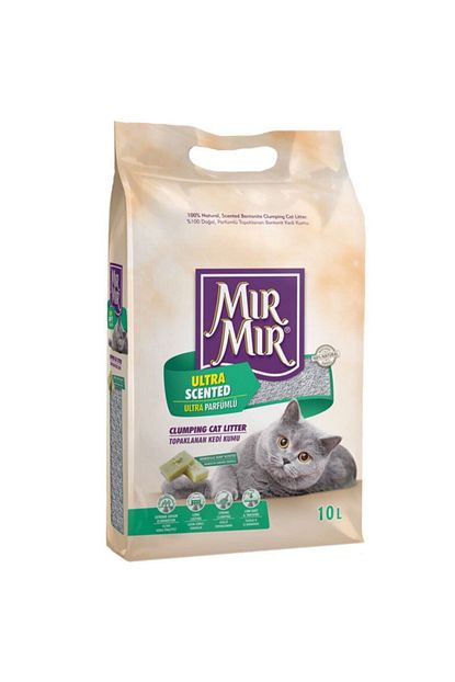 mirmir ultra parfumlu topaklanan kedi kumu 10 litre