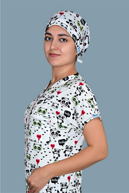 Nur Ortopedi Kadin Beyaz Panda Desenli Doktor Hemsire Hastane Cerrahi Ust Forma Trendyol
