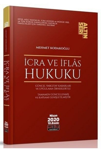 Savas Yayinevi Icra Ve Iflas Hukuku Konu Anlatimi Altin Seri Mehmet Kodakoglu 2020 Trendyol