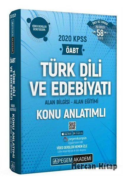 Pegem Akademi Yayincilik 2020 Kpss Oabt Turk Dili Ve Edebiyati Video Destekli Konu Anlatimli Trendyol