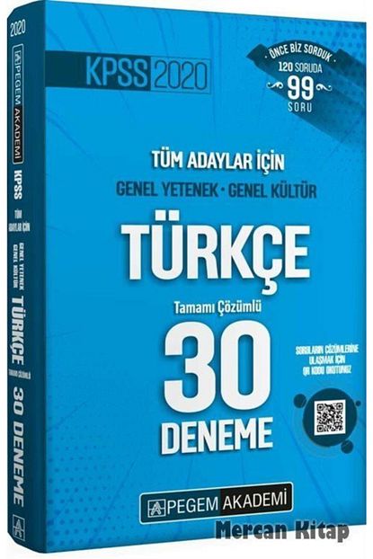 Pegem Akademi Yayincilik 2020 Kpss Genel Yetenek Genel Kultur Turkce 30 Deneme Trendyol