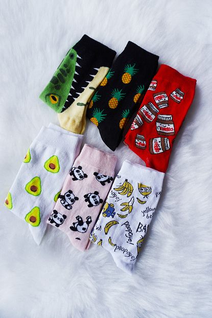 Mnkn Store Unisex Socks 6 Cift Karisik Renkli Corap Ozel Tasarim Desenli Corap Seti Trendyol