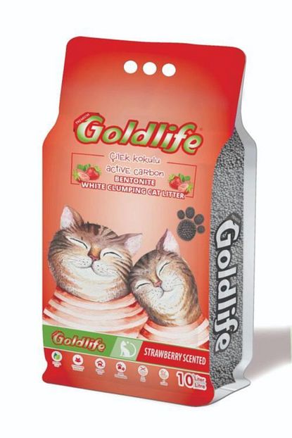 Goldlife Kedi Kumu 10 Lt Active Carbon Cilek Kokulu Bentonit Premium Goldlife Trendyol