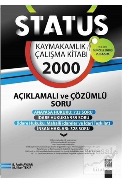 Gazi Kitabevi Sinav Kitaplari Status Kaymakamlik Calisma Kitabi Gazi Kitabevi Trendyol