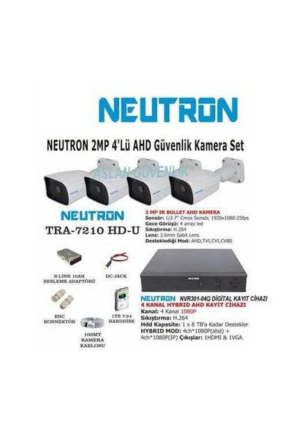 neutron 4 kamerali full hd kamera set