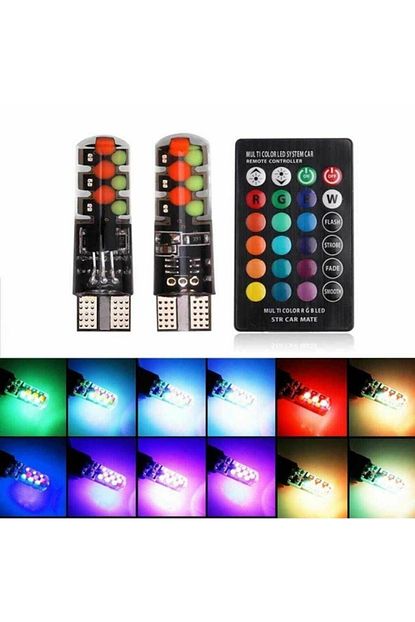 auto aksesuar park ampulu rgb t10 park ampulu renk degistiren kumandali fiyati yorumlari trendyol