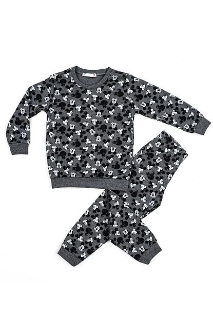 Minik Dolap Kiz Cocuk Gri Sevimli Fare Desenli Pijama Takimi Trendyol