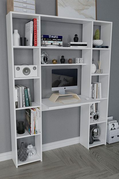 Platinreyon Kitaplikli Cok Amacli Calisma Masasi Genc Odasi Bilgisayar Masasi Trendyol