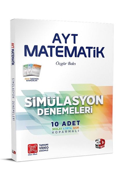 3d yayinlari ayt matematik 10 adet
