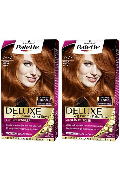 Schwarzkopf Hair Mascara Palette Deluxe 7 77 Yogun Parlak Bakir 2 Li Yag Bakimli Kalici Sac Boyasi Fiyati Yorumlari Trendyol
