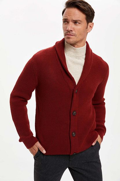 defacto erkek bordeaux sal yaka triko hirka r1492az20wn fiyati yorumlari trendyol