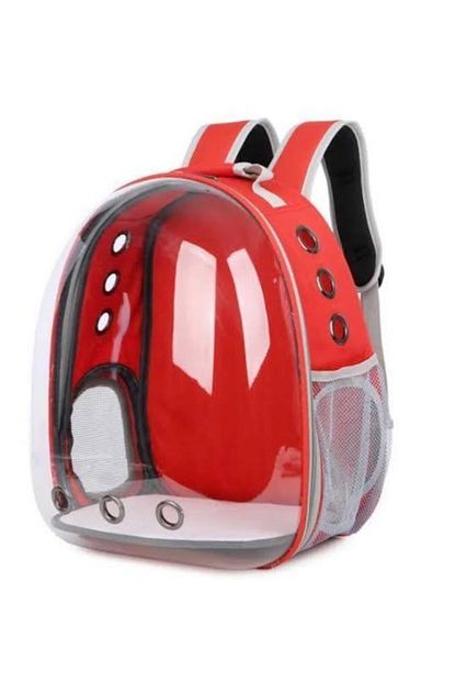 Mia Seffaf Astronot Kedi Kopek Tasima Cantasi 42x22x33 Cm Kirmizi Trendyol